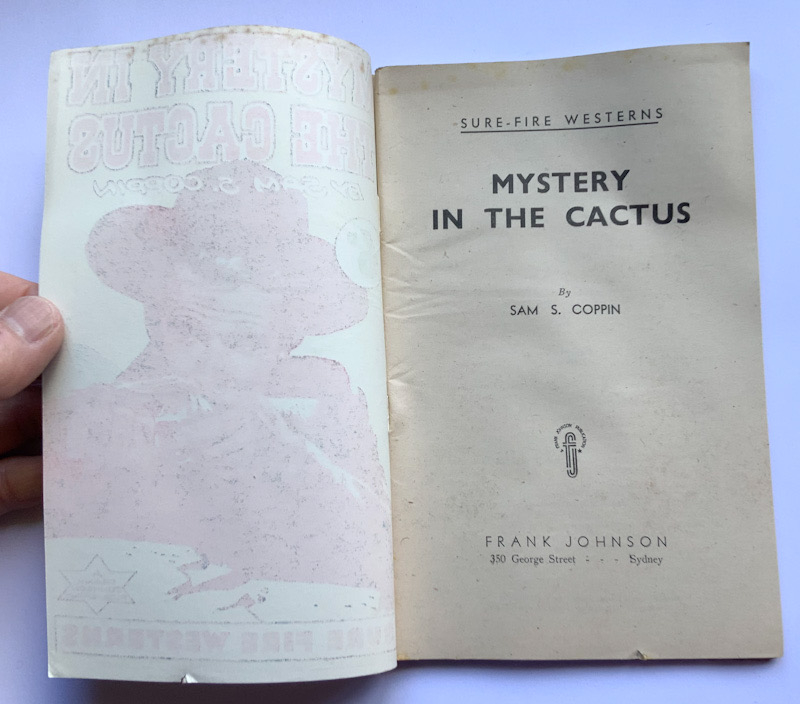 MYSTERY IN THE CACTUS Australian pulp fiction Western book